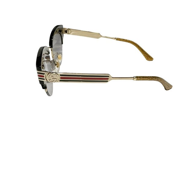 GUCCI Black Cat-Eye Web Accent Sunglasses GG0283S - Picture 5 of 9